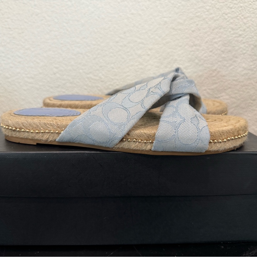 Coach Charli Sig  Espadrilles - 7.5 Blue- Like New - Picture 7 of 8